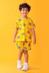 Buy_Anthrilo_Yellow Designer T-shirt And Shorts Set _at_Aza_Fashions