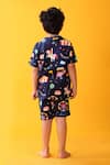 Shop_Anthrilo_Navy Cotton Graphic T-shirt And Shorts Set _at_Aza_Fashions