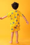 Shop_Anthrilo_Yellow Cotton Graphic T-shirt And Shorts Set _at_Aza_Fashions