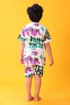 Shop_Anthrilo_White Cotton Graphic Print T-shirt And Shorts Set _at_Aza_Fashions