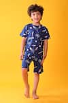 Buy_Anthrilo_Blue Cotton Space Print T-shirt And Shorts Set _at_Aza_Fashions