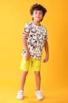 Shop_Anthrilo_White Designer Cotton Blend T-shirt And Shorts Set _Online_at_Aza_Fashions