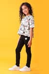 Anthrilo_White Designer Panda Print T-shirt And Leggings Set _Online_at_Aza_Fashions