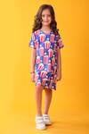 Buy_Anthrilo_Blue Cotton Popcorn Print Dress _at_Aza_Fashions