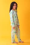 Anthrilo_Green Cotton Butterfly Print T-shirt And Pyjama Set _at_Aza_Fashions