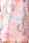 Shop_Anthrilo_Pink Cotton Unicorn Print T-shirt And Pyjama Set 