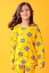 Buy_Anthrilo_Yellow Cotton Designer T-shirt And Pyjama Set 