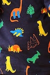 Anthrilo_Navy Cotton Dinosaur Print T-shirt And Pyjama Set _at_Aza_Fashions