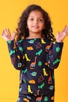Buy_Anthrilo_Navy Cotton Dinosaur Print T-shirt And Pyjama Set 