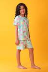 Shop_Anthrilo_Aqua Cotton Blue Ice Cream Print T-shirt And Shorts _Online_at_Aza_Fashions