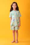 Buy_Anthrilo_Green Cotton Butterfly Print T-shirt And Shorts Set _Online_at_Aza_Fashions
