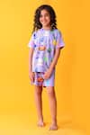 Buy_Anthrilo_Purple Cotton Halloween Print T-shirt And Shorts Set _at_Aza_Fashions