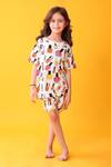 Buy_Anthrilo_White Cotton Designer Printed T-shirt And Shorts Set _at_Aza_Fashions