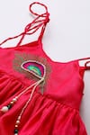 Buy_Byb Premium_Fuchsia Tissue, Taffeta Beads, Fuschia Embellished Top And Green Dhoti Pant Set _Online