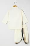 Shop_Byb Premium_Off White Cotton Embroidery Embellished Kurta Dhoti Set _at_Aza_Fashions