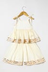 Shop_Byb Premium_Off White Cotton Embroidery, Beads Embellished Top And Palazzo Set _at_Aza_Fashions