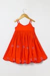 Shop_Byb Premium_Orange Cotton Embroidery Dress _at_Aza_Fashions