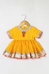 Buy_Byb Premium_Yellow Kota Doria Embroidery Embellished Peplum Top And Palazzo Set 