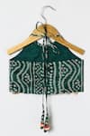 Byb Premium_Green Kota Doria Zari Dark Embellished Top And Skirt Set _Online_at_Aza_Fashions