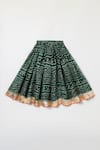 Shop_Byb Premium_Green Kota Doria Zari Dark Embellished Top And Skirt Set _Online_at_Aza_Fashions