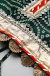 Byb Premium_Green Kota Doria Zari Dark Embellished Top And Skirt Set _Online
