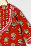 Buy_Byb Premium_Maroon Cotton Zari Embellished Kurta And Green Dhoti Pant Set _Online