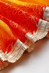 Buy_Byb Premium_Orange Kota Doria Fringe, Zari Designer Embellished Top And Skirt Set _Online