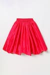 Byb Premium_Fuchsia Tissue Embroidery, Beads Fuschia Hand Top And Skirt Set _Online_at_Aza_Fashions