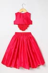 Shop_Byb Premium_Fuchsia Tissue Embroidery, Beads Fuschia Hand Top And Skirt Set _Online_at_Aza_Fashions