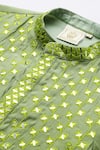 Byb Premium_Green Chanderi Embroidery Sage Kurta And Pyjama Set _Online