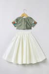 Shop_Byb Premium_Off White Chanderi Beads, Embroidery Hand Top And Skirt Set _at_Aza_Fashions