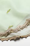 Shop_Byb Premium_Green Chanderi Embroidery, Sequins, Zari Sage Top And Sharara Set _Online_at_Aza_Fashions