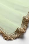 Byb Premium_Green Chanderi Embroidery, Sequins, Zari Sage Top And Sharara Set _Online