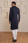 Shop_Kustomeyes_Blue Cotton Sequins, Embroidery Designer Midnight Shard Kurta Set _at_Aza_Fashions