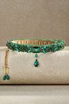 Tarun Tahiliani_Emerald Green Beads Belt _Online_at_Aza_Fashions