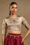 Buy_Tarun Tahiliani_Gold Stones, Pearls Swarovski Crystal Embellished Belt _at_Aza_Fashions