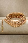 Shop_Tarun Tahiliani_Gold Stones, Pearls Swarovski Embellished Belt _at_Aza_Fashions
