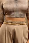 Buy Tarun Tahiliani Gold Stones, Pearls Swarovski Embellished Belt Online at Aza Fashions Buy_Tarun Tahiliani_Gold Stones, Pearls Swarovski Embellished Belt _Online_at_Aza_Fashions