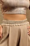 Shop_Tarun Tahiliani_Ivory Stones Swarovski Pearl Embellished Belt _at_Aza_Fashions