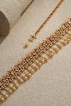 Tarun Tahiliani_Gold Stones Swarovski Pearls Embellished Belt _Online_at_Aza_Fashions