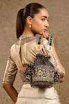 Buy_Tarun Tahiliani_Black Stones, Beads Velvet Potli Bag _at_Aza_Fashions