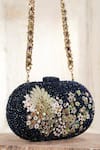 Buy_Tarun Tahiliani_Blue Stones, Beads Vintage Velvet Clutch 