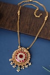 Buy_Mero Jewellery_Gold Plated Kundan Peacock Pendant Necklace _at_Aza_Fashions
