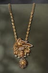 Buy_Mero Jewellery_Gold Plated Peacock Cow Temple Pendant Necklace _at_Aza_Fashions