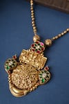 Shop_Mero Jewellery_Gold Plated Kundan Temple Pendant Necklace _at_Aza_Fashions