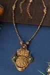 Buy_Mero Jewellery_Gold Plated Kundan Temple Pendant Necklace _at_Aza_Fashions