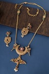 Buy_Mero Jewellery_Gold Plated Stones Kundan Bird Pendant Necklace Set _at_Aza_Fashions