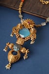 Shop_Mero Jewellery_Gold Plated Calcidonia Pendant Necklace _at_Aza_Fashions