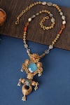 Buy_Mero Jewellery_Gold Plated Calcidonia Pendant Necklace _at_Aza_Fashions