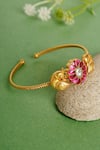 Buy_Mero Jewellery_Gold Plated Pink Kundan Peacock Kada _at_Aza_Fashions